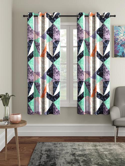 stylish and attractive printed curtains - set of 2 - 21734648 - Very Small Image - 1