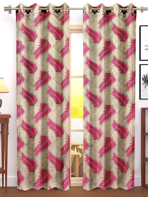 stylish and attractive printed curtains - set of 2 - 21734655 - Very Small Image - 1