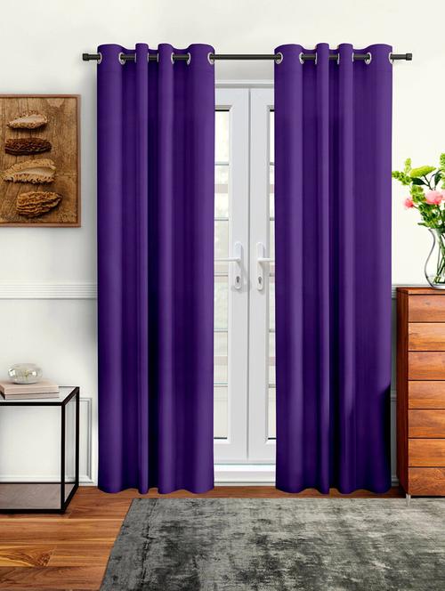 stylish and attractive solid curtains - set of 2 - 21734687 - Very Small Image - 1