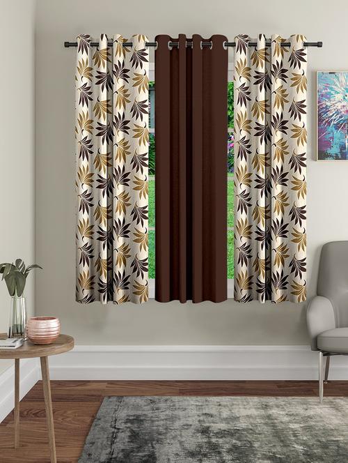 stylish and attractive printed curtains - set of 3 - 21734721 - Very Small Image - 1
