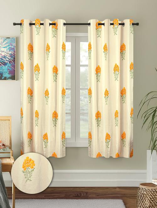 stylish and attractive floral printed curtains - set of 2 - 21734939 - Very Small Image - 1