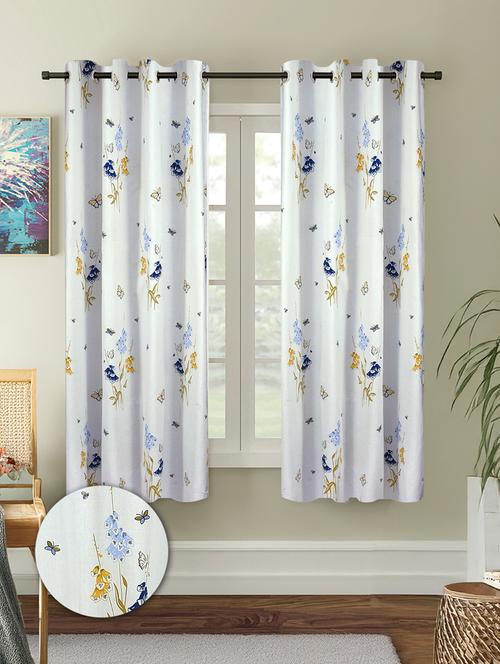 stylish and attractive floral printed curtains - set of 2 - 21734947 - Very Small Image - 1
