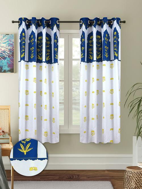 stylish and attractive printed curtains - set of 2 - 21734950 - Very Small Image - 1