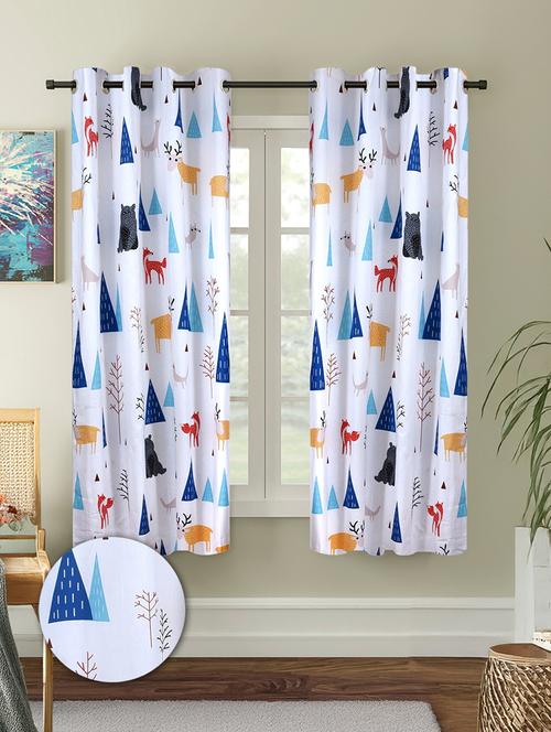 stylish and attractive printed curtains - set of 2 - 21734952 - Very Small Image - 1