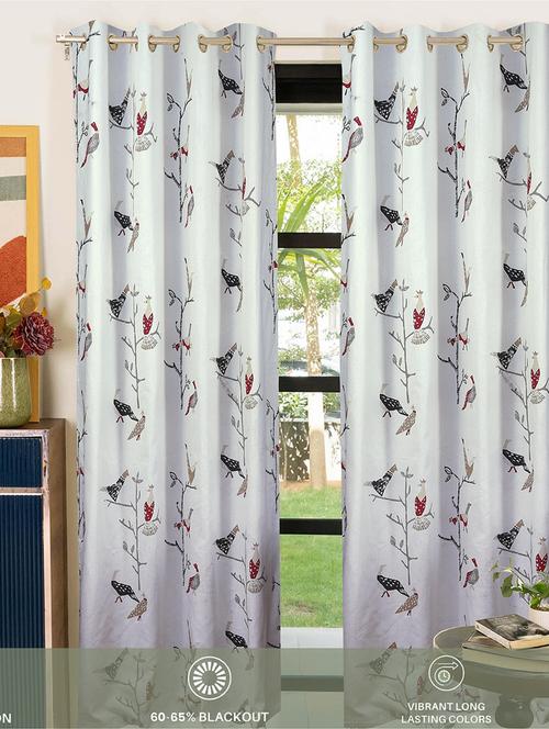 stylish and attractive printed curtains - set of 2 - 21734965 - Very Small Image - 1