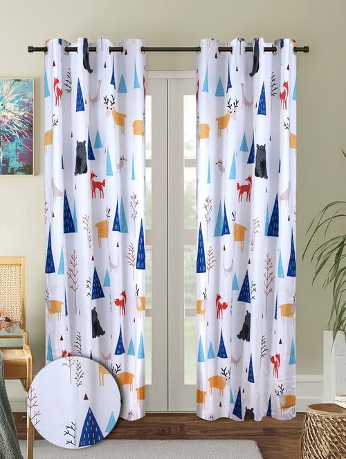 stylish and attractive printed curtains - set of 2 - 21734983 - Very Small Image - 1