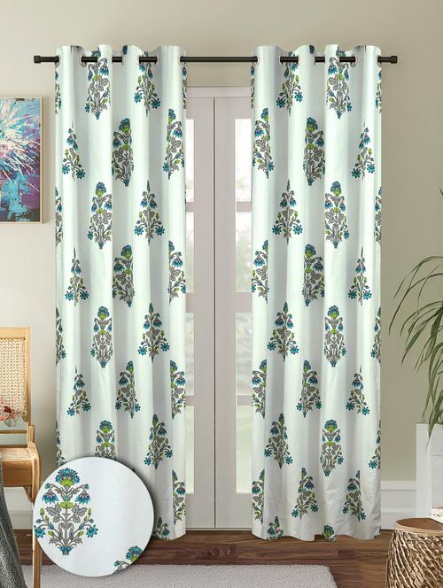 stylish and attractive printed curtains - set of 2 - 21734985 - Very Small Image - 1