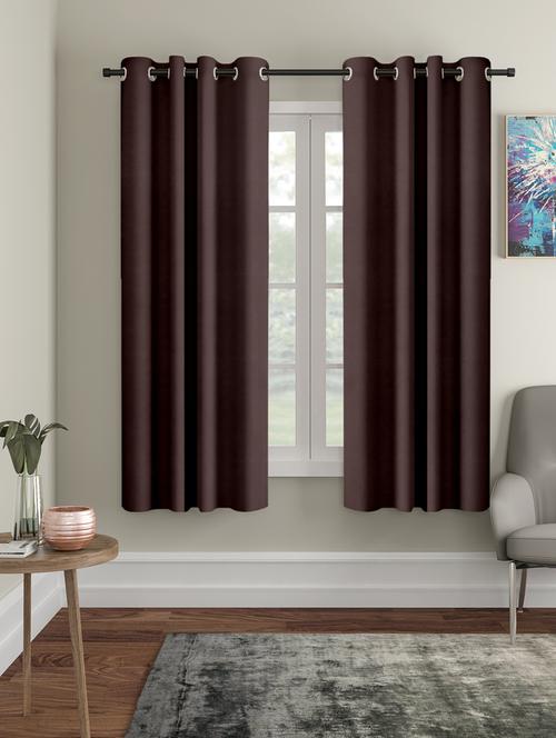 stylish and attractive solid curtains - set of 2 - 21735009 - Very Small Image - 1