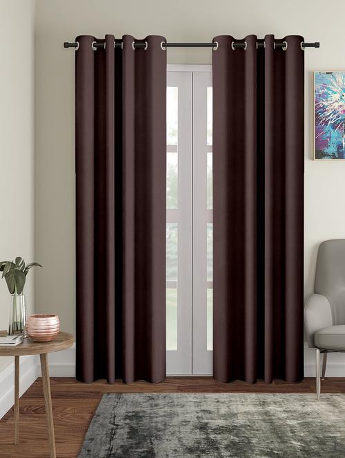 stylish and attractive solid curtains - set of 2 - 21735011 - Very Small Image - 1