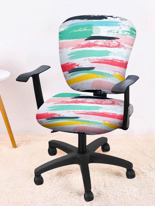 printed stretchable soft elastic office chair cover - 21735213 - Very Small Image - 1