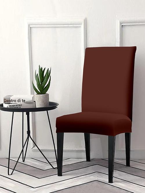 solid stretchable soft elastic dining chair cover - 21735478 - Very Small Image - 1