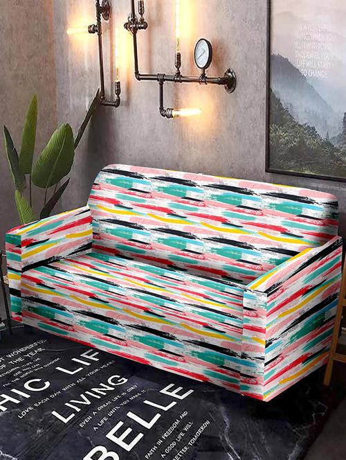cortina printed stretchable sofa cover - 21735563 - Very Small Image - 1