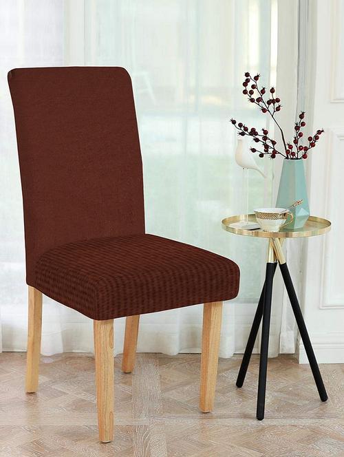 solid stretchable soft elastic dining chair covers - 21735650 - Very Small Image - 1