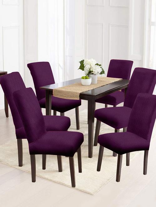 solid stretchable soft elastic dining chair covers - 21735885 - Very Small Image - 1
