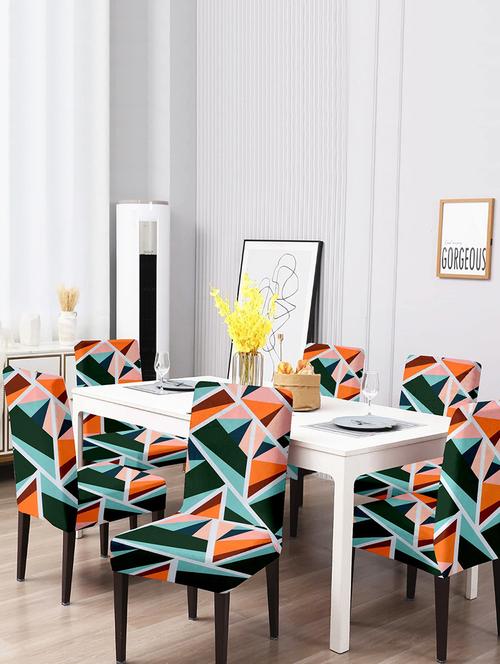 printed stretchable soft elastic dining chair cover - 21736042 - Very Small Image - 1