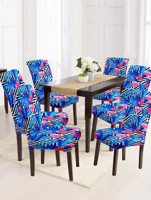 printed stretchable soft elastic dining chair covers - 21736209 - Very Small Image - 1