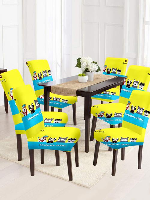 printed stretchable soft elastic dining chair covers - 21736329 - Very Small Image - 1