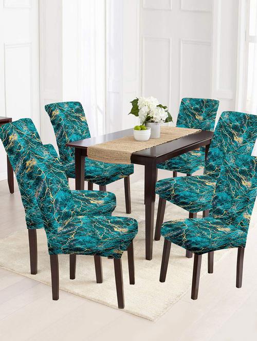 printed stretchable soft elastic dining chair covers - 21736336 - Very Small Image - 1