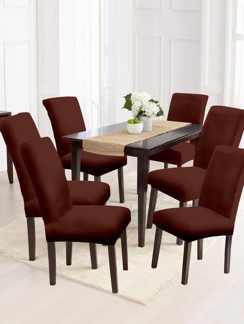 solid stretchable soft elastic dining chair cover - 21736412 - Very Small Image - 1