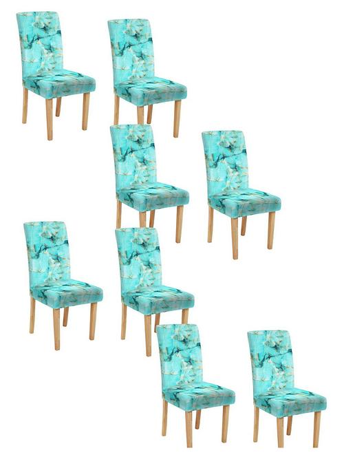printed stretchable soft elastic dining chair covers - 21736513 - Very Small Image - 1