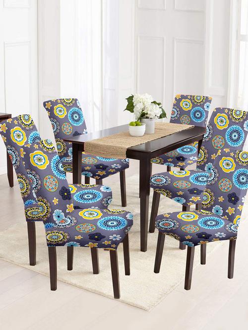 printed stretchable soft elastic dining chair covers - 21736828 - Very Small Image - 1