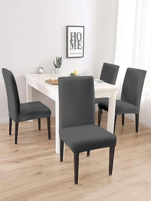 solid stretchable soft elastic dining chair covers - 21736941 - Very Small Image - 1