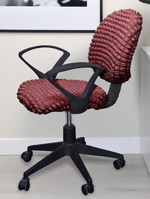 solid stretchable soft elastic office chair cover - 21737121 - Very Small Image - 1