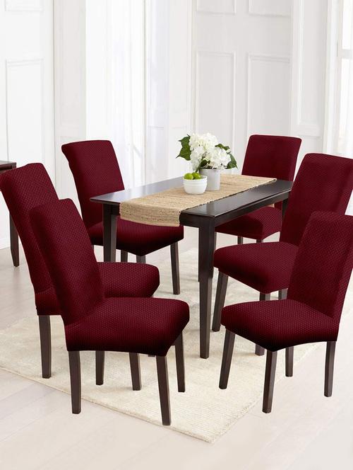 solid stretchable soft elastic dining chair cover - 21737161 - Very Small Image - 1