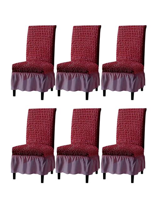 solid stretchable soft elastic dining chair cover - 21737189 - Very Small Image - 1