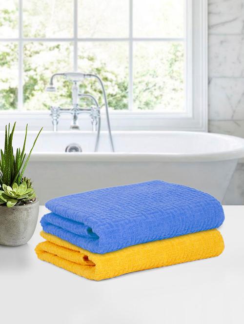 two bath towel (70 x 140 cms) pure cotton bath towel set - 21737260 - Very Small Image - 1