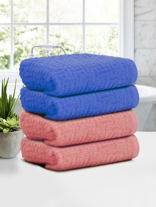 four hand towels (40 x 60 cms) pure cotton hand towel set in two colors - 21737295 - Very Small Image - 1