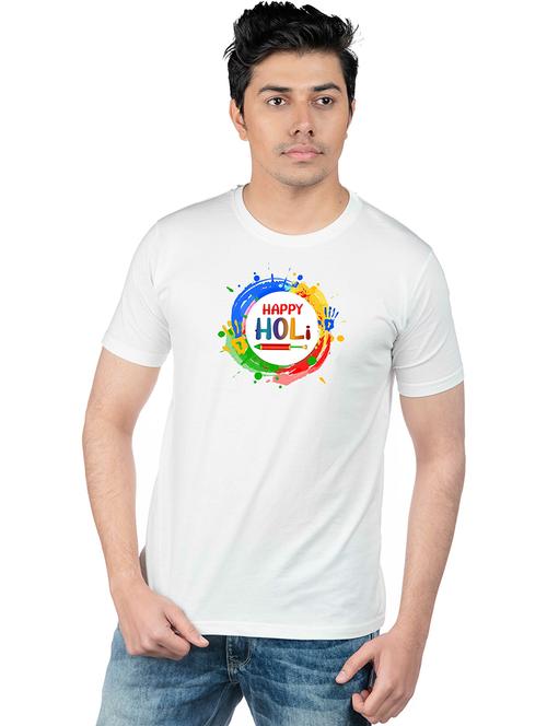 men printed short sleeves holi t-shirt - 21737739 - Very Small Image - 1