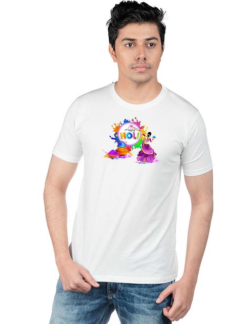 men printed short sleeves holi t-shirt - 21737750 - Very Small Image - 1