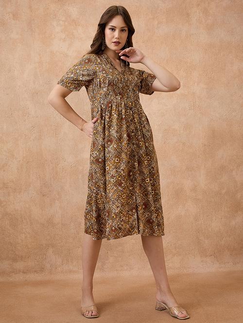 women printed a-line dress - 21738648 - Very Small Image - 1
