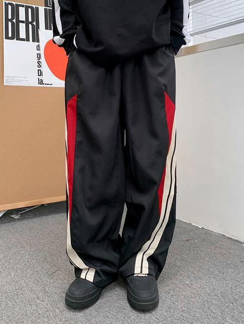 men color block mid rise track pant - 21739495 - Very Small Image - 1