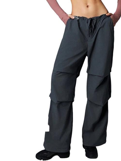 women solid mid rise parachute pants - 21739520 - Very Small Image - 1