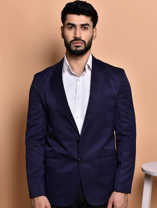 men solid single breasted long sleeve blazer - 21740111 - Very Small Image - 1