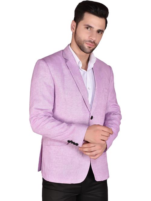 men solid single breasted long sleeve blazer - 21740123 - Very Small Image - 1