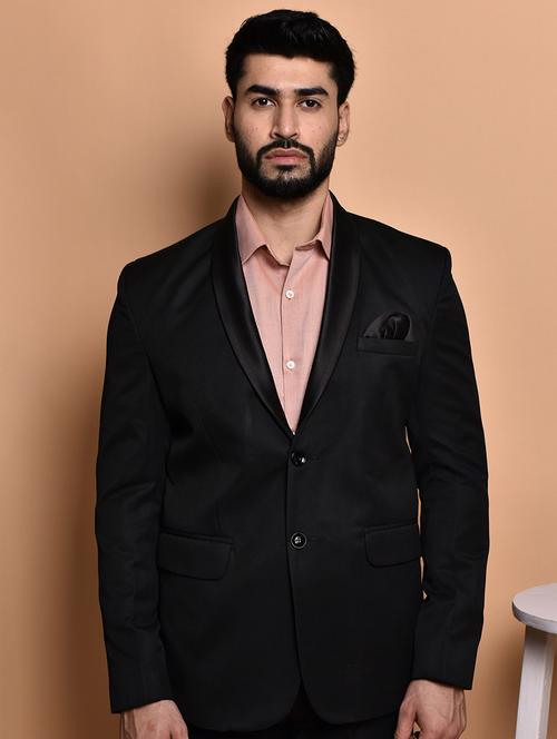 men solid single breasted long sleeve blazer - 21740131 - Very Small Image - 1