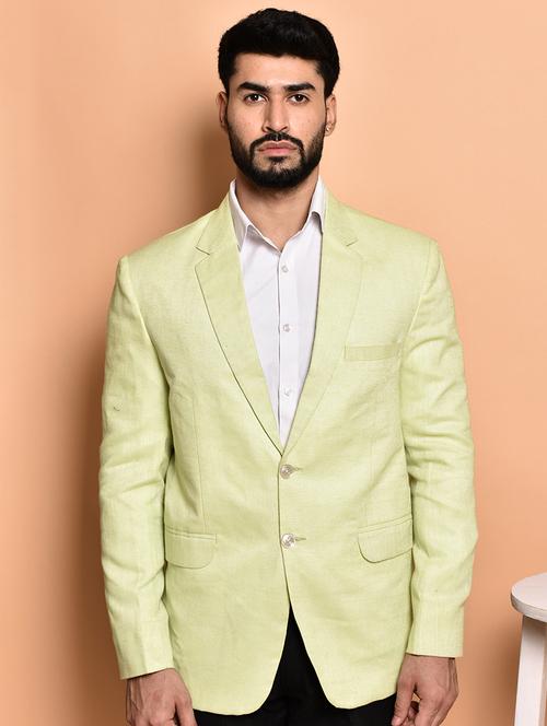men solid single breasted long sleeve blazer - 21740142 - Very Small Image - 1