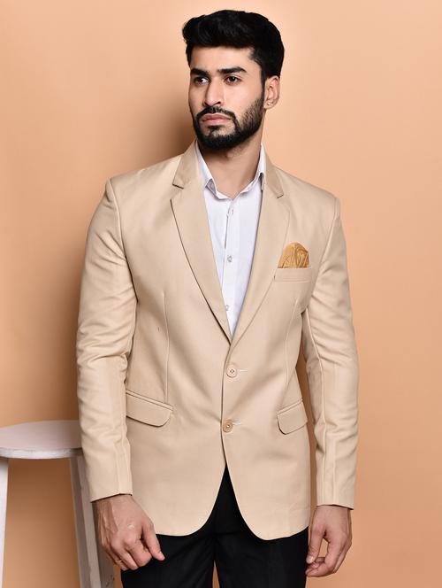 men solid single breasted long sleeve blazer - 21740153 - Very Small Image - 1
