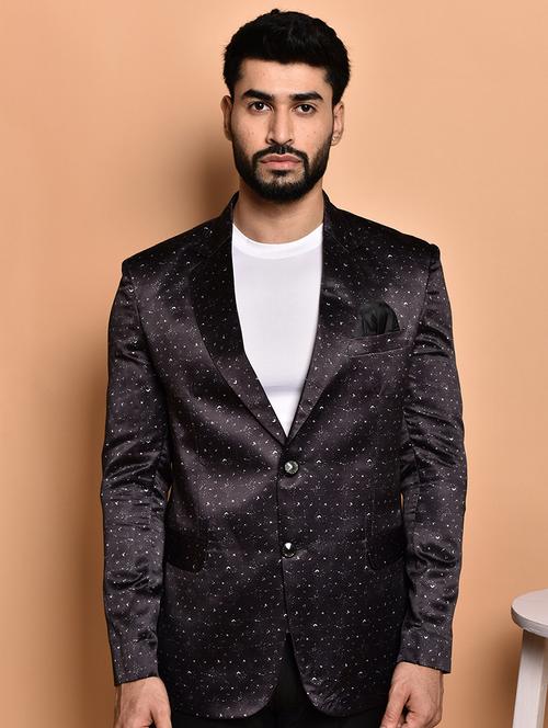 men printed single breasted casual blazer - 21740159 - Very Small Image - 1