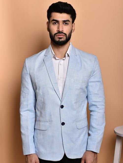 men solid single breasted long sleeve blazer - 21740186 - Very Small Image - 1
