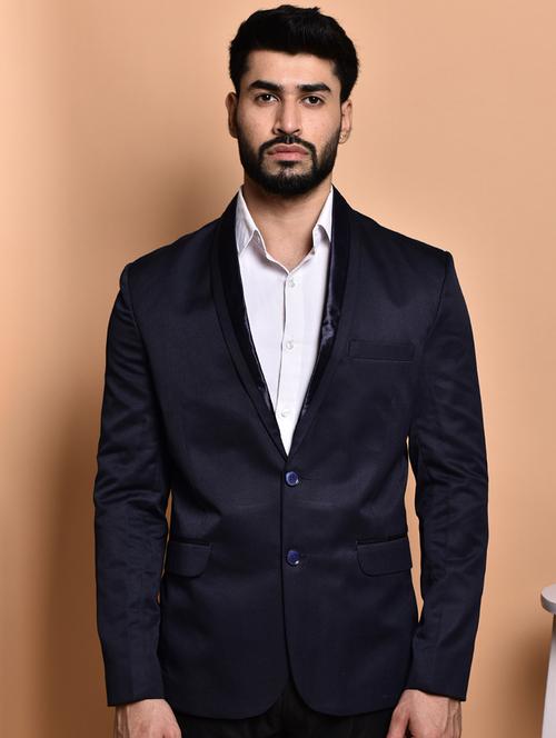 men solid single breasted long sleeve blazer - 21740193 - Very Small Image - 1