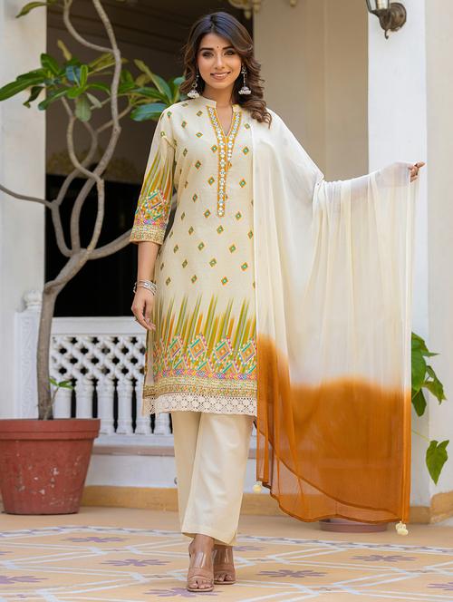 womenb printed kurta pant set with dupatta - 21742085 - Very Small Image - 1