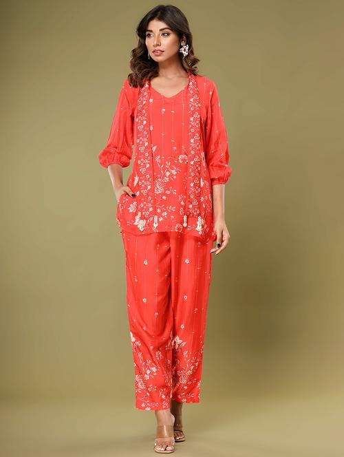 women floral top & trouser co-ord set - 21742266 - Very Small Image - 1