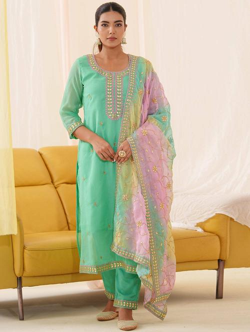 women embroidered kurta pant set with dupatta - 21742360 - Very Small Image - 1