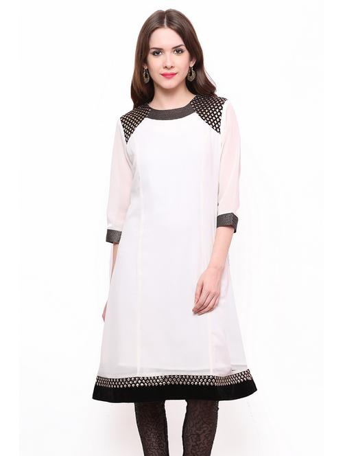 women printed round neck a-line kurta - 21743017 - Very Small Image - 1