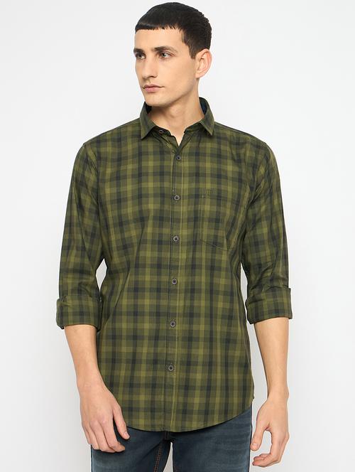 men long sleeves checkered casual shirt - 21743344 - Very Small Image - 1