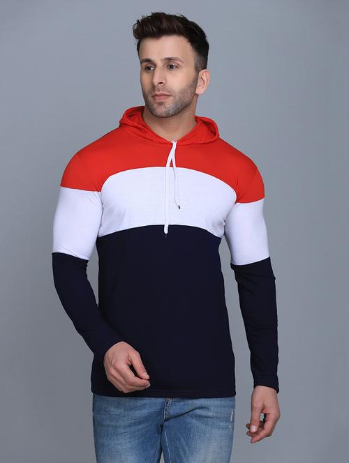 men long sleeves color block t-shirt - 21743682 - Very Small Image - 1